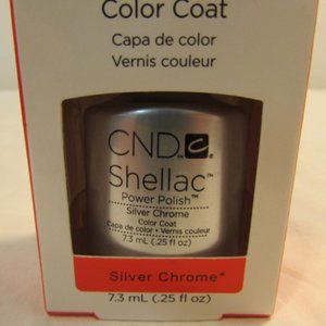 CND Shellac Brand Power Polish Color Coat “Silver Chrome” .25 oz